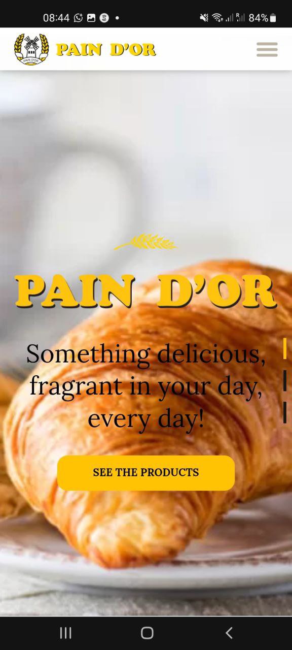 Pain D'or website: inconsistent hierarchy and an untranslated button